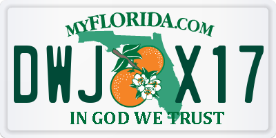 FL license plate DWJX17