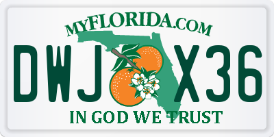 FL license plate DWJX36