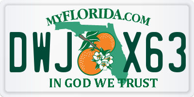 FL license plate DWJX63