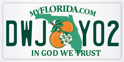 FL license plate DWJY02