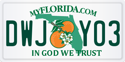 FL license plate DWJY03