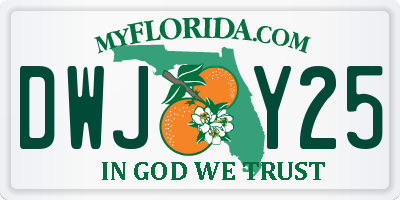 FL license plate DWJY25