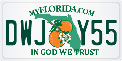 FL license plate DWJY55