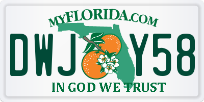FL license plate DWJY58