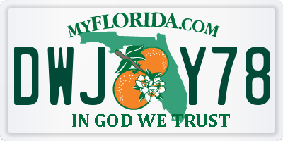 FL license plate DWJY78