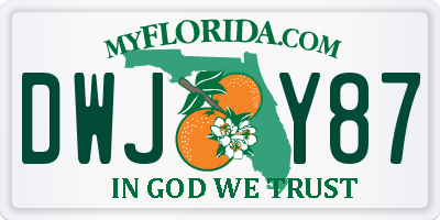 FL license plate DWJY87