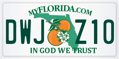 FL license plate DWJZ10