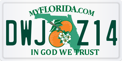 FL license plate DWJZ14
