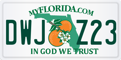 FL license plate DWJZ23