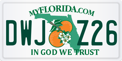 FL license plate DWJZ26