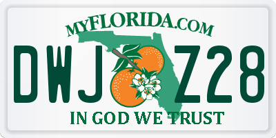 FL license plate DWJZ28
