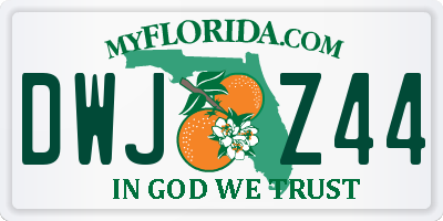 FL license plate DWJZ44