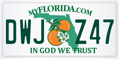 FL license plate DWJZ47