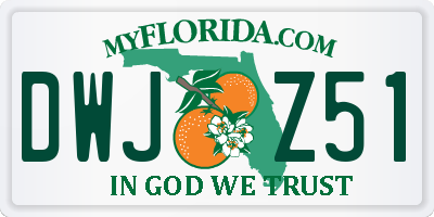FL license plate DWJZ51