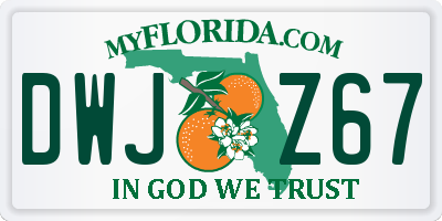 FL license plate DWJZ67