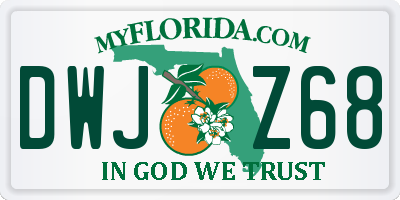FL license plate DWJZ68