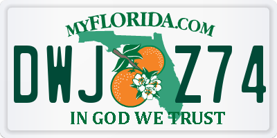 FL license plate DWJZ74