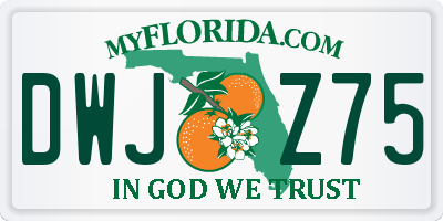 FL license plate DWJZ75
