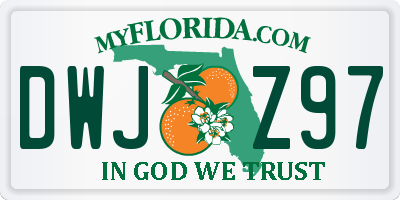 FL license plate DWJZ97