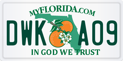 FL license plate DWKA09