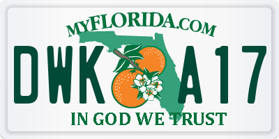 FL license plate DWKA17