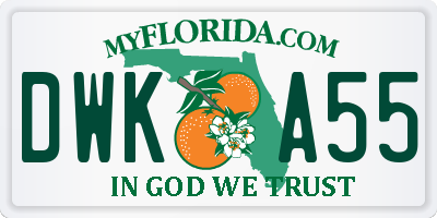 FL license plate DWKA55