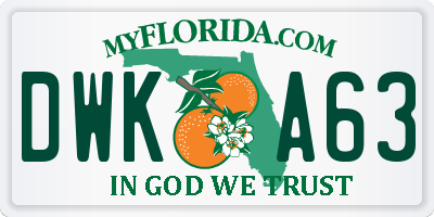 FL license plate DWKA63