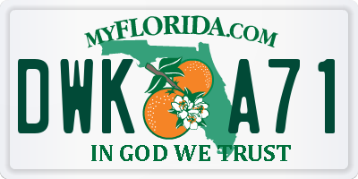 FL license plate DWKA71