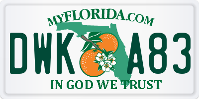 FL license plate DWKA83