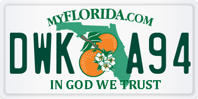 FL license plate DWKA94
