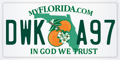 FL license plate DWKA97