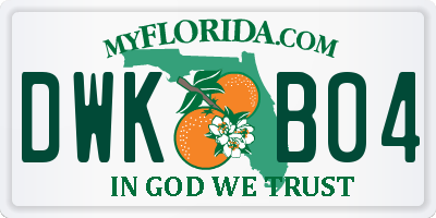 FL license plate DWKB04