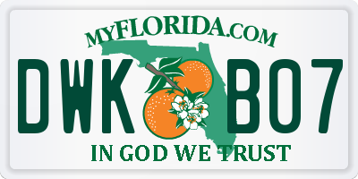 FL license plate DWKB07