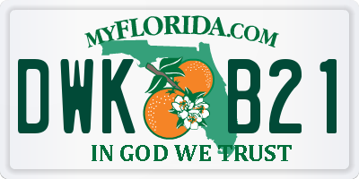 FL license plate DWKB21