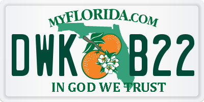 FL license plate DWKB22