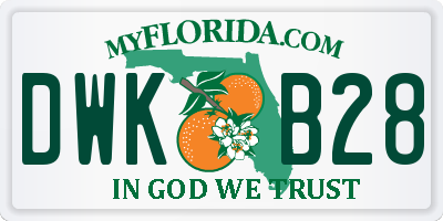 FL license plate DWKB28