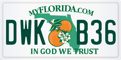 FL license plate DWKB36
