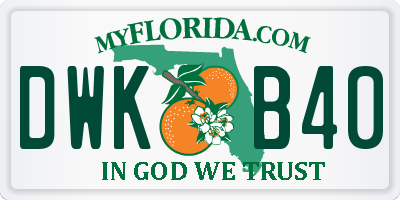 FL license plate DWKB40