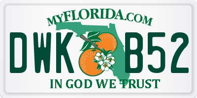 FL license plate DWKB52