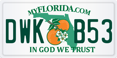 FL license plate DWKB53
