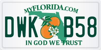 FL license plate DWKB58