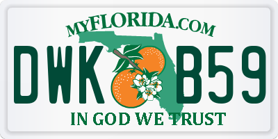FL license plate DWKB59