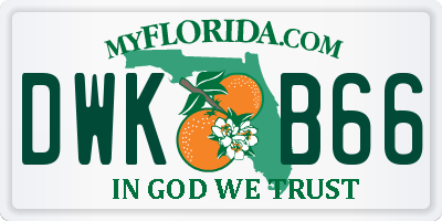 FL license plate DWKB66