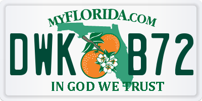 FL license plate DWKB72