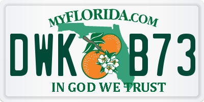 FL license plate DWKB73