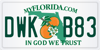 FL license plate DWKB83