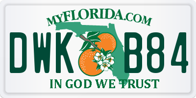 FL license plate DWKB84