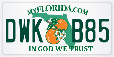 FL license plate DWKB85