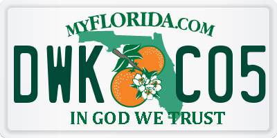 FL license plate DWKC05