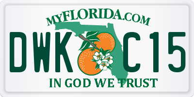 FL license plate DWKC15